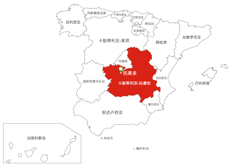 托莱多（Toledo）城观光路线地图