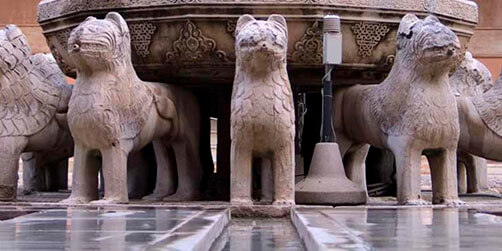 格拉纳达的阿尔罕布拉宫 - 狮子庭院 (Patio de Leones)