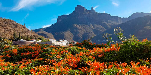 大加那利岛，特赫达的罗克·努布洛的景观
